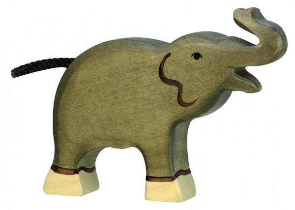 Holztiger Houten Olifant Klein Slurf Omhoog