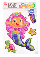 dikke stickers Zeemeermin 25 x 15 cm roze 4-delig