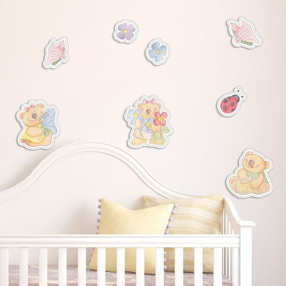 muurdecoratie foam Bear Brothers junior 8 stuks