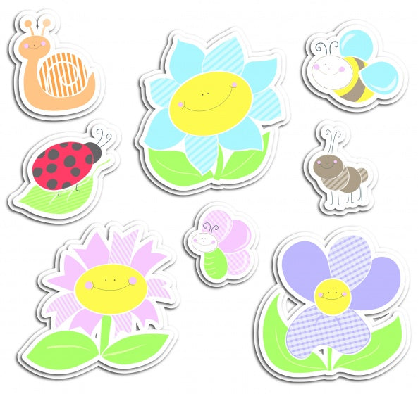 muurdecoratie foam Bloemen junior 8 stuks