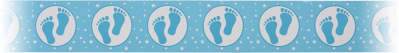 afzetlint baby voetjes 12 meter blauw/wit