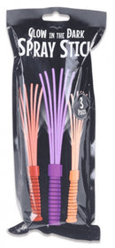 Glow in the Dark Spray Sticks, 3st.