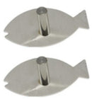 kapstok visssen junior 10 cm RVS zilver 2 stuks