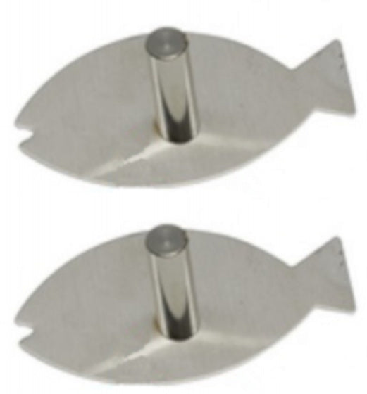 kapstok visssen junior 10 cm RVS zilver 2 stuks