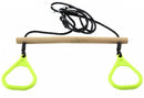 ringtrapeze 150 x 60 cm hout bruin/lime