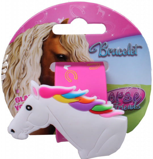 klaparmband meisjes 21,5 cm roze/wit