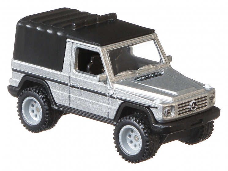 auto Mercedes G-klasse '91die-cast 1:64 zilver/zwart