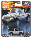 auto Mercedes G-klasse '91die-cast 1:64 zilver/zwart