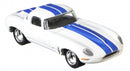 auto Jaguar E-type Lightweight 1:64 die-cast wit/blauw