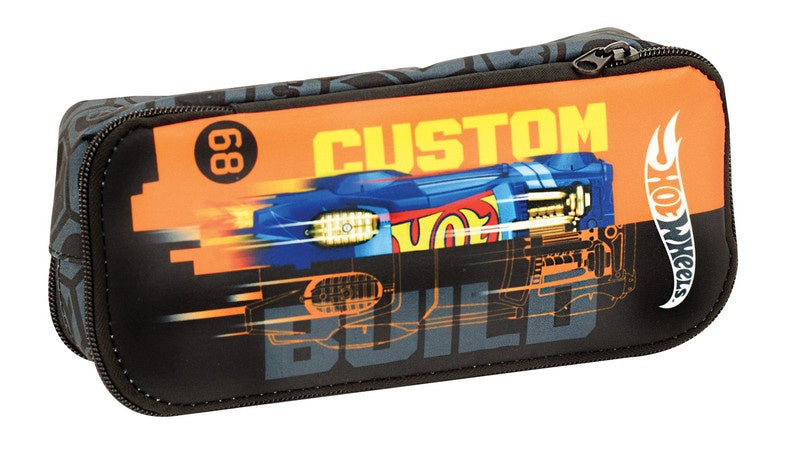 etui jongens 23,5 x 10,5 cm polyester oranje/zwart