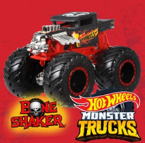 monstertruck Bone Shaker 9 cm diecast rood 2-delig
