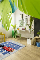 vloerkleed Cars coming up fast 70 x 95 cm lichtgrijs