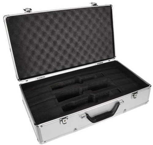 koffer microfoon 50 x 27 cm aluminium zwart/zilver