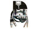 XLR-RCA kabel 2 x XLR 3-pin naar 2 x RCA male 1 meter
