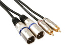 XLR-RCA kabel 2 x XLR 3-pin naar 2 x RCA male 1 meter