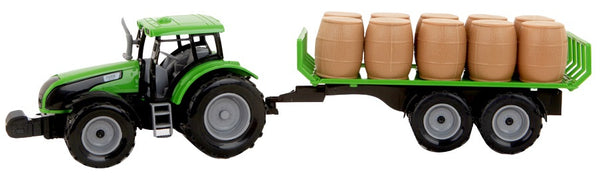 tractor met oplegger jongens 47 cm groen