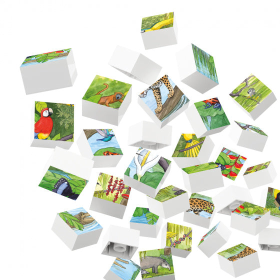Hubelino Blokpuzzel Wilde Dieren in het Tropisch Regenwoud, 35st.