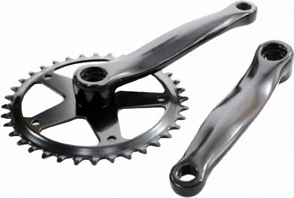 crankset 46T 170 mm JIS staal zwart