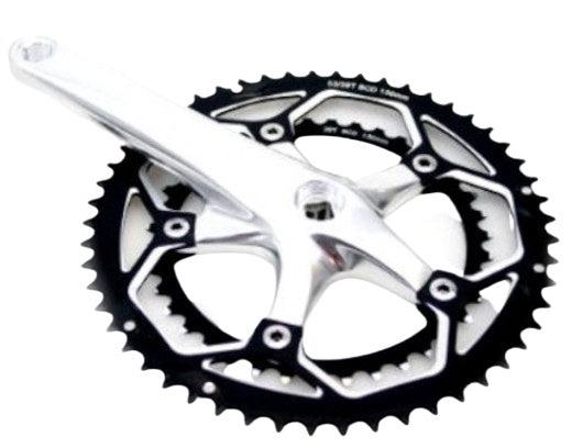 crankstel 170 mm 8/9 Speed / 53-39T BSA aluminium zilver