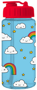 drinkfles Clouds met rietje 400 ml blauw/rood