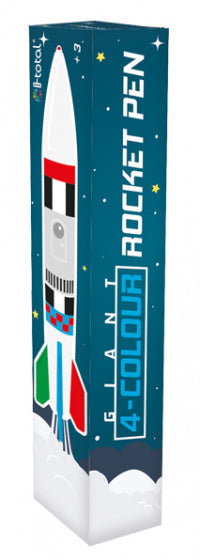 4-kleurenpen Rocket 14 cm wit/rood/zwart
