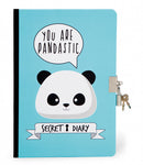 dagboek Panda 21 x 14,8 cm papier lichtblauw 4-delig