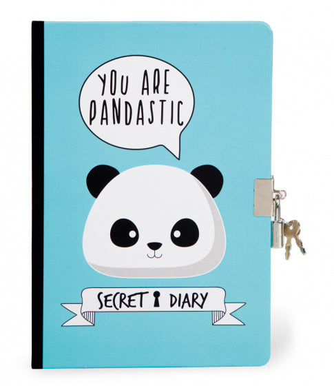 dagboek Panda 21 x 14,8 cm papier lichtblauw 4-delig