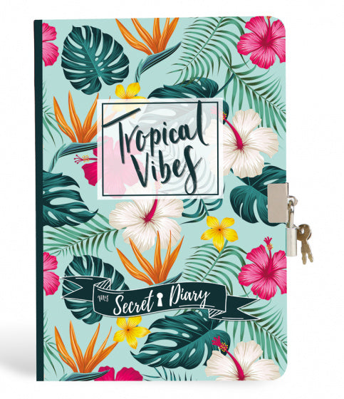 dagboek Tropical 21 x 14,8 cm papier lichtgroen 4-delig