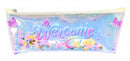 etui Welcome meisjes 19 x 4 cm polyester geel