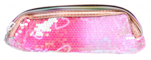 etui glitter meisjes 22 x 8 cm polyester roze