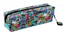 etui Graffiti junior 19 x 5 x 5 cm textiel blauw