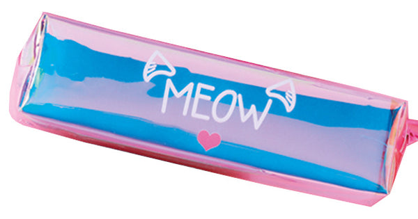 etui Meow junior 20 x 6 cm polyester roze/blauw