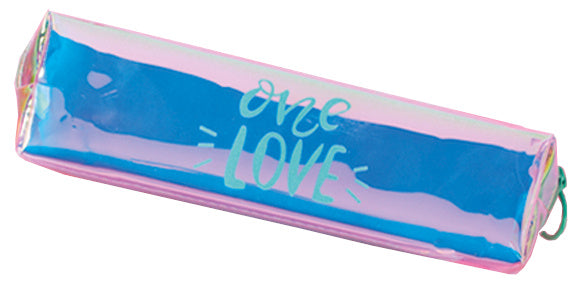 etui One Love junior 20 x 6 cm polyester roze/blauw
