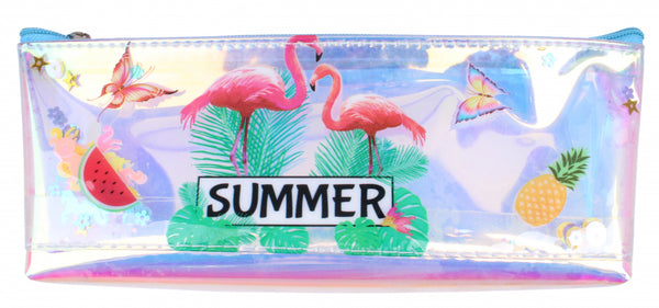 etui Summer meisjes 19 x 5 cm polyester blauw