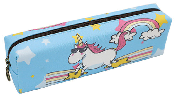 etui Unicorn junior 22 cm polyester blauw