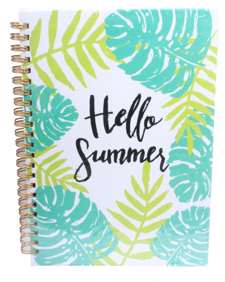 notitieboek Hello Summer hardcover A5 papier wit/groen