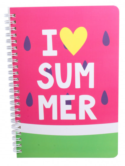 notitieboek I Love Summer softcover A5 papier roze