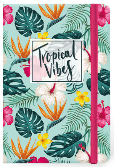 notitieboek Tropical A5 24 x 14 cm papier lichtgroen