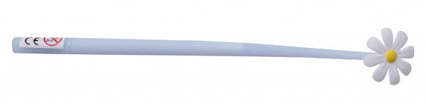 pen bloem meisjes 24 cm rubber blauw/wit