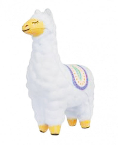 stressbal Lama 6 x 8 cm siliconen wit