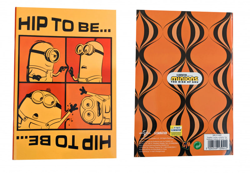 notitieboek Minions B5 gelinieerd oranje 40 vellen