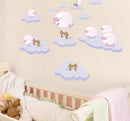 muursticker Baby Sheep meisjes 50 x 70 cm vinyl roze