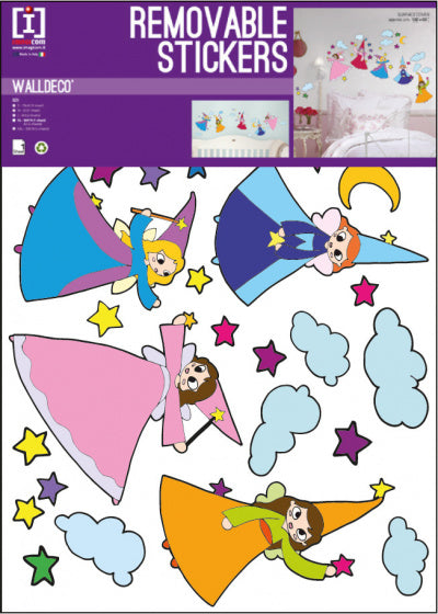 muursticker Fairies meisjes 50 x 70 cm vinyl blauw