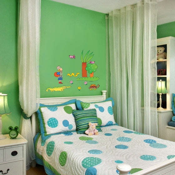 muursticker Jungle junior 50 x 70 cm vinyl groen