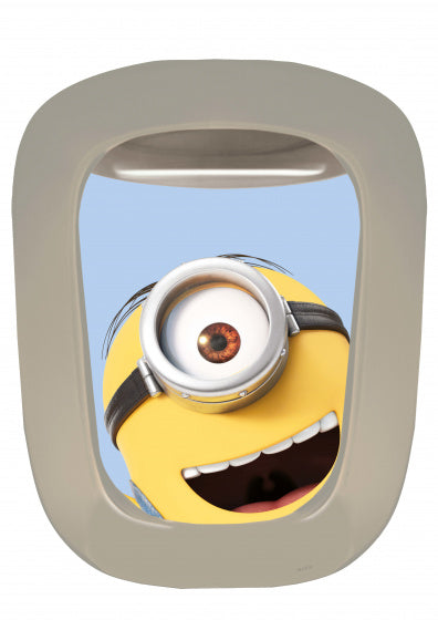 muursticker Minions Air junior 29,7 x 42 cm geel 2-delig