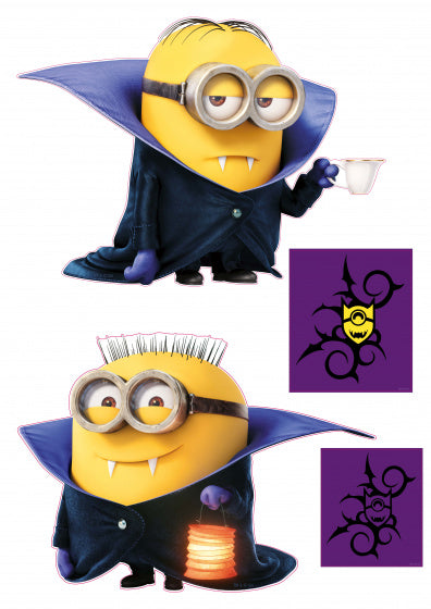 muursticker Minions Dracula 29,7 x 42 cm geel 2-delig