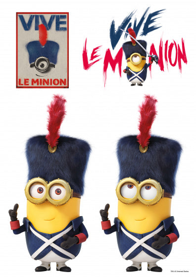 muursticker Minions France 29,7 x 42 cm geel 2-delig