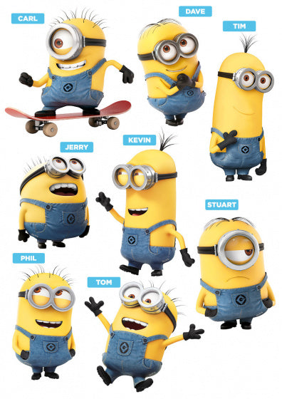 muursticker Minions Friends 29,7 x 42 cm geel 2-delig