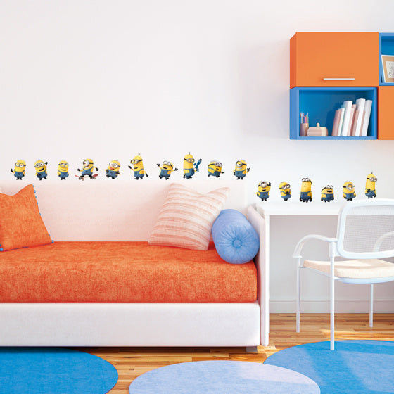 muursticker Minions Friends 29,7 x 42 cm geel 2-delig
