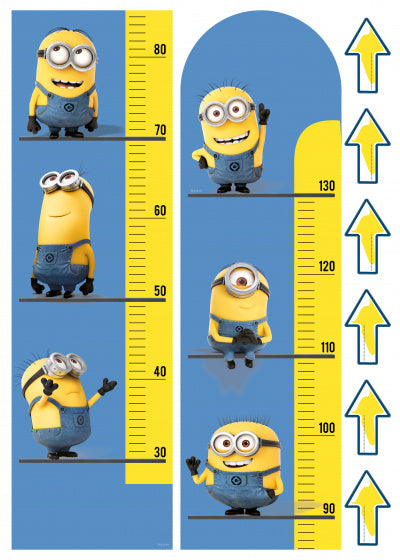 muursticker Minions Grow Chart junior 50 x 70 cm geel